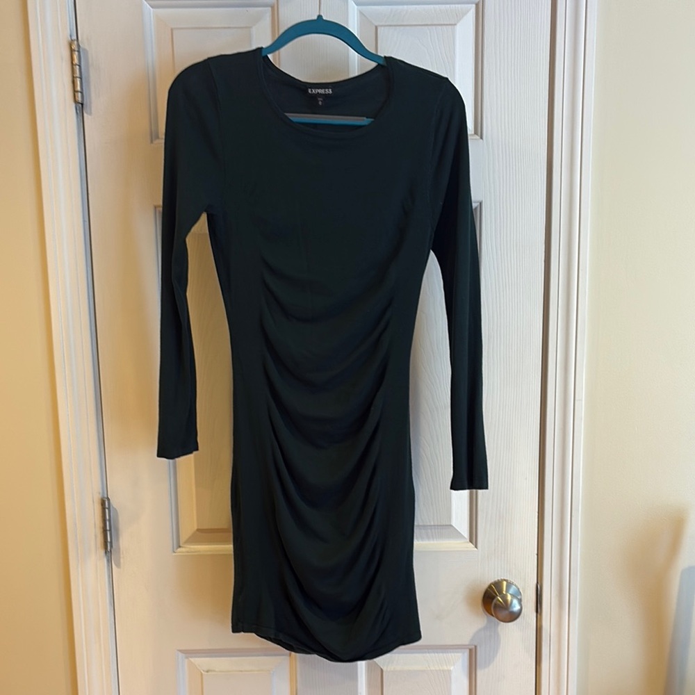 Express Black Ruched Dress